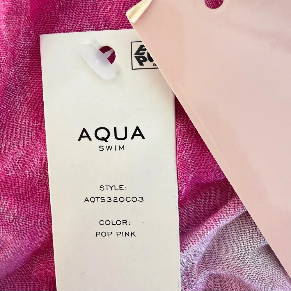 Aqua Tie Dye Tassel Shawl Wrap Pink Yellow Lightweight Kimono NWT 36274 - Picture 10 of 11